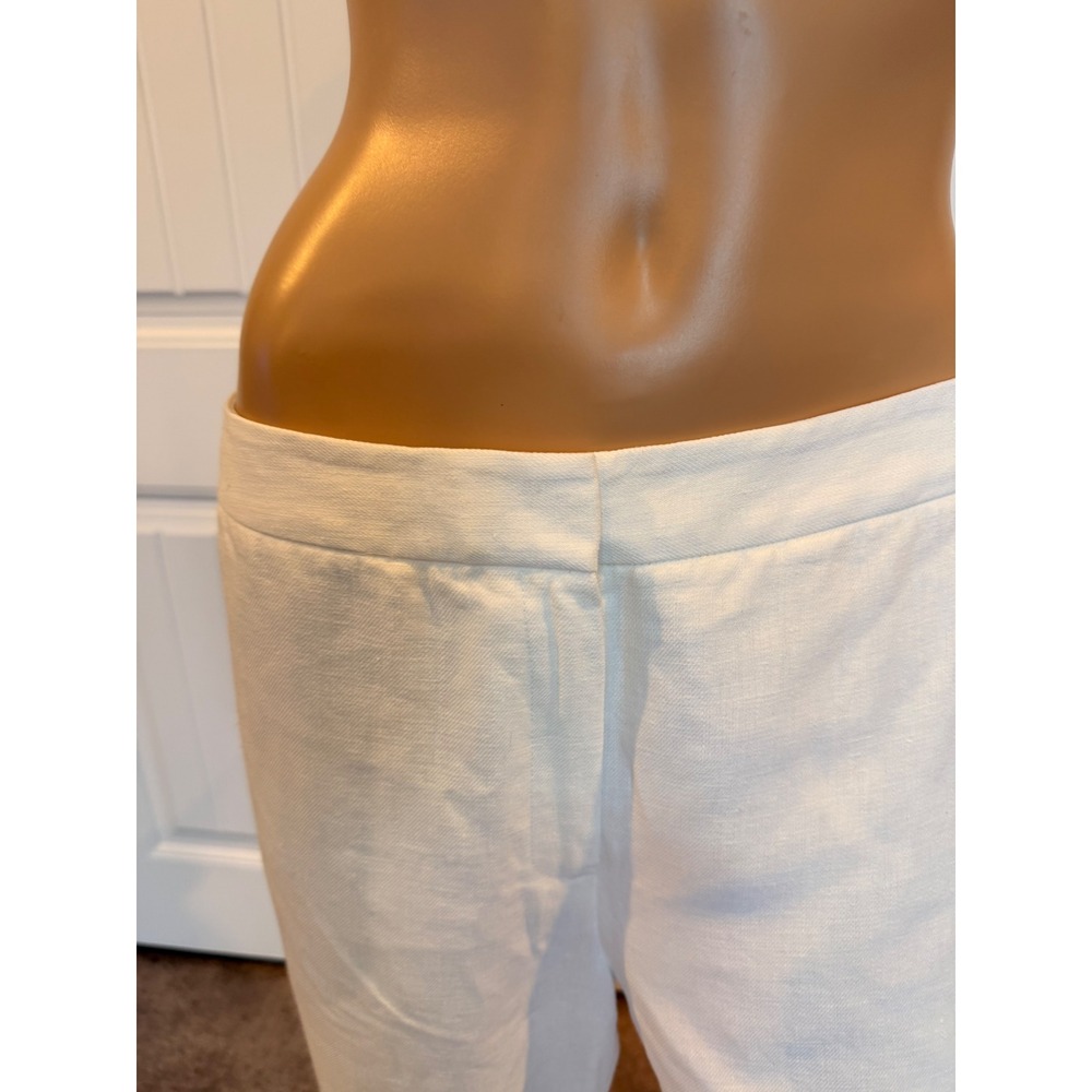 Lafayette 148 New York White Linen Wide Leg Trousers Pants Womens - Picture 10 of 16